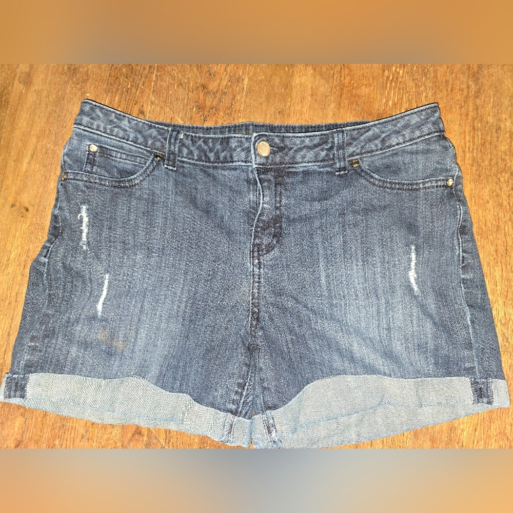 Denim Blue Jennifer Lopez JLo Boyfriend Jean Shorts Size 12